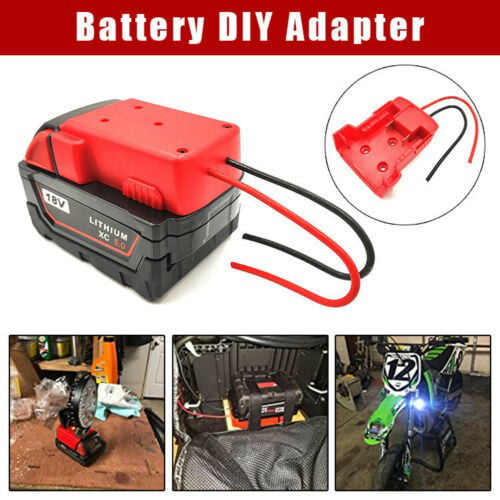 DIY Battery Adapter For Milwaukee 18V M18 XC18 Dock Power Connector 12 Gauge 